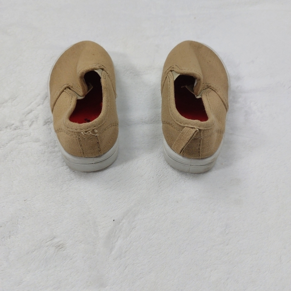 GARANIMALS TODDLER BOYS TAN BROWN NEUTRAL SLIDE ON SLIP ON CANVAS SHOES SIZE 6 - Picture 8 of 10